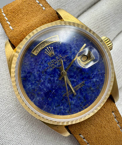 Rolex Day-Date 36 Yellow Gold Real Lapis Lazuli Aftermarket Dial 1979 (Serviced)