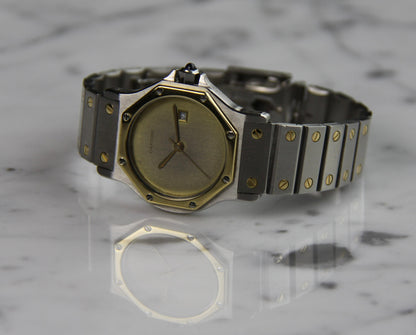 Cartier Santos Octagon Automatic Two-Tone Large Model Ghost/Grey Dial 1990 (Serviced)
