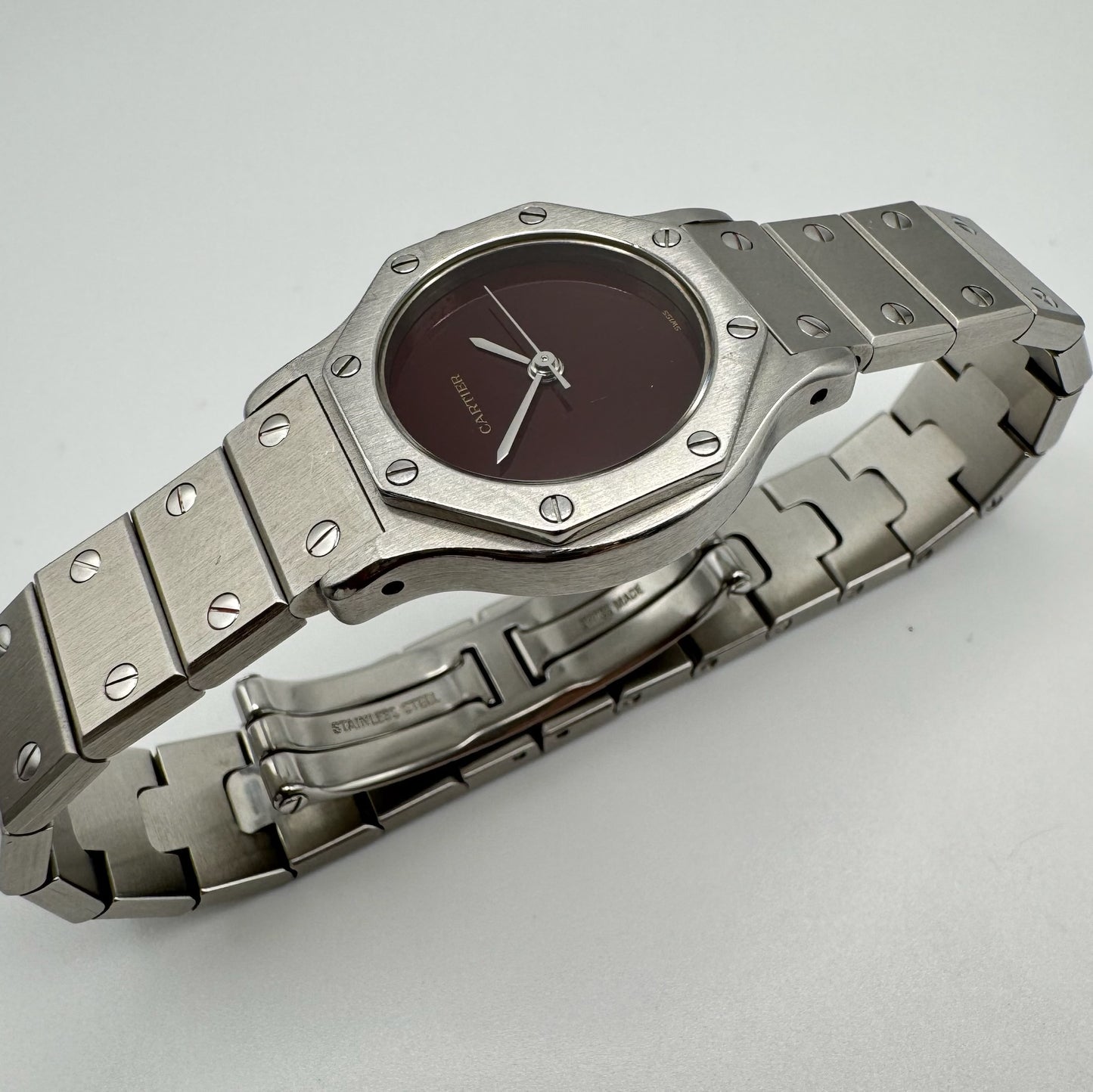 Cartier Santos Octagon Automatic with Rare Burgundy Dial