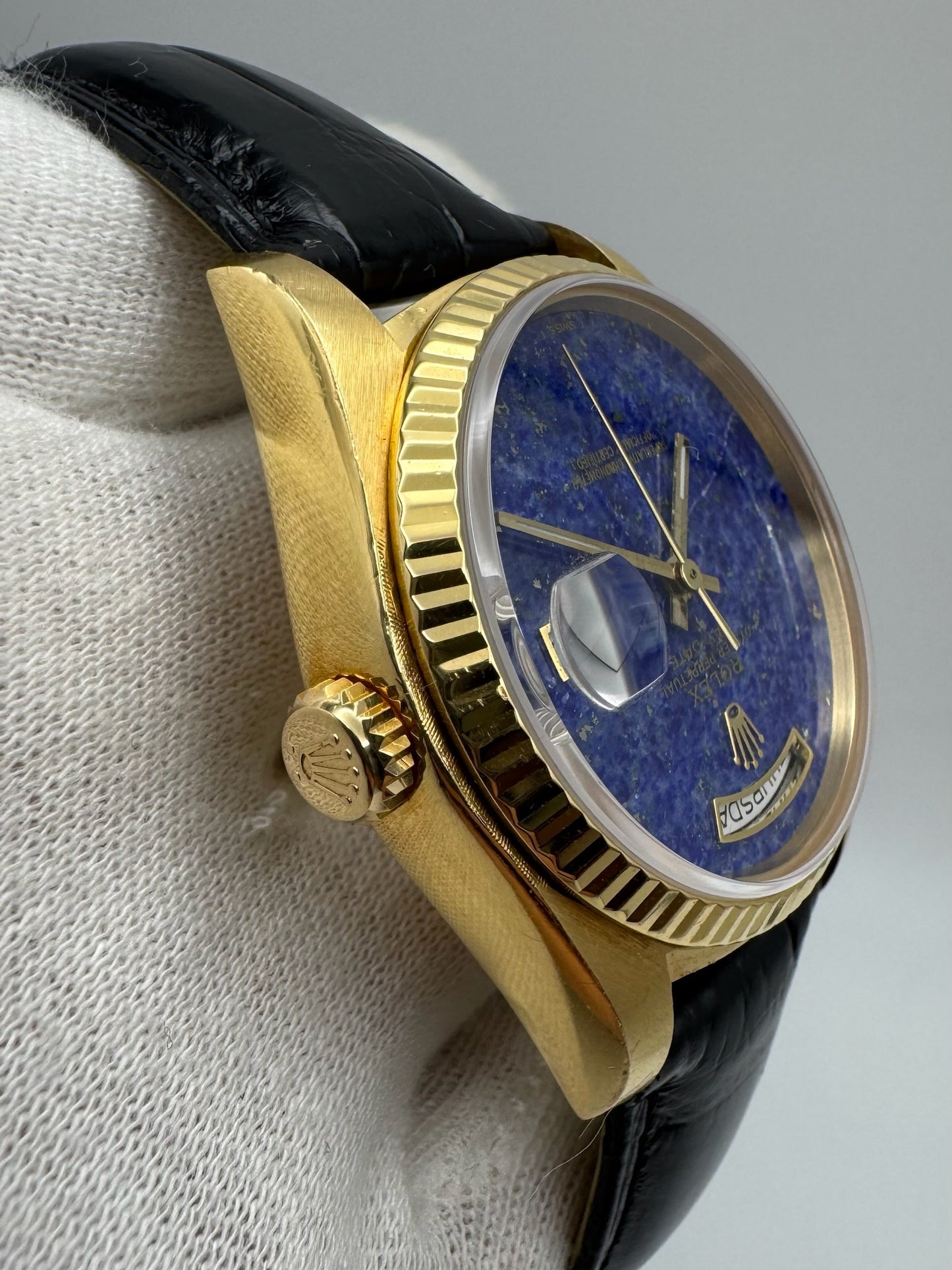 Rolex Day-Date 36 Yellow Gold Lapis Lazuli Aftermarket Dial (Serviced/Unpolished)