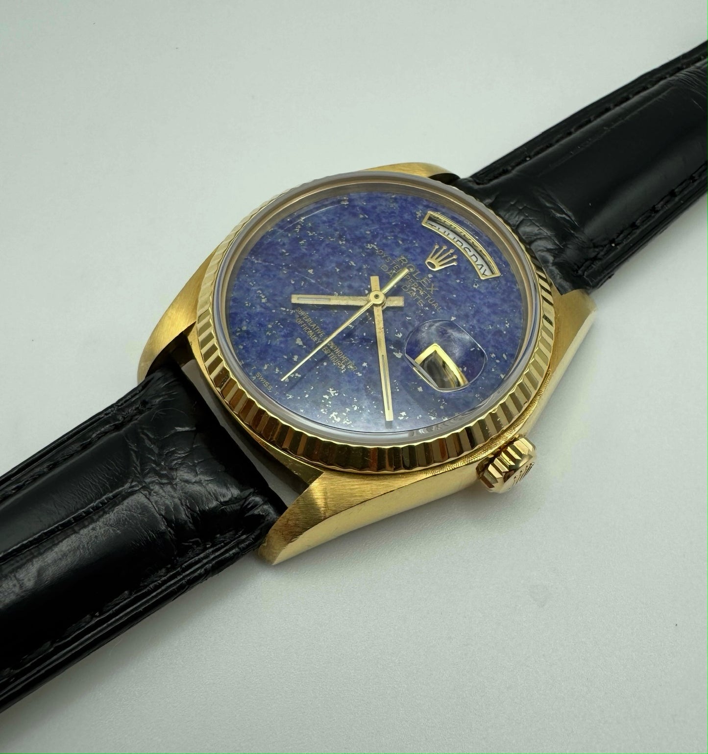 Rolex Day-Date 36 Yellow Gold Lapis Lazuli Aftermarket Dial (Serviced/Unpolished)