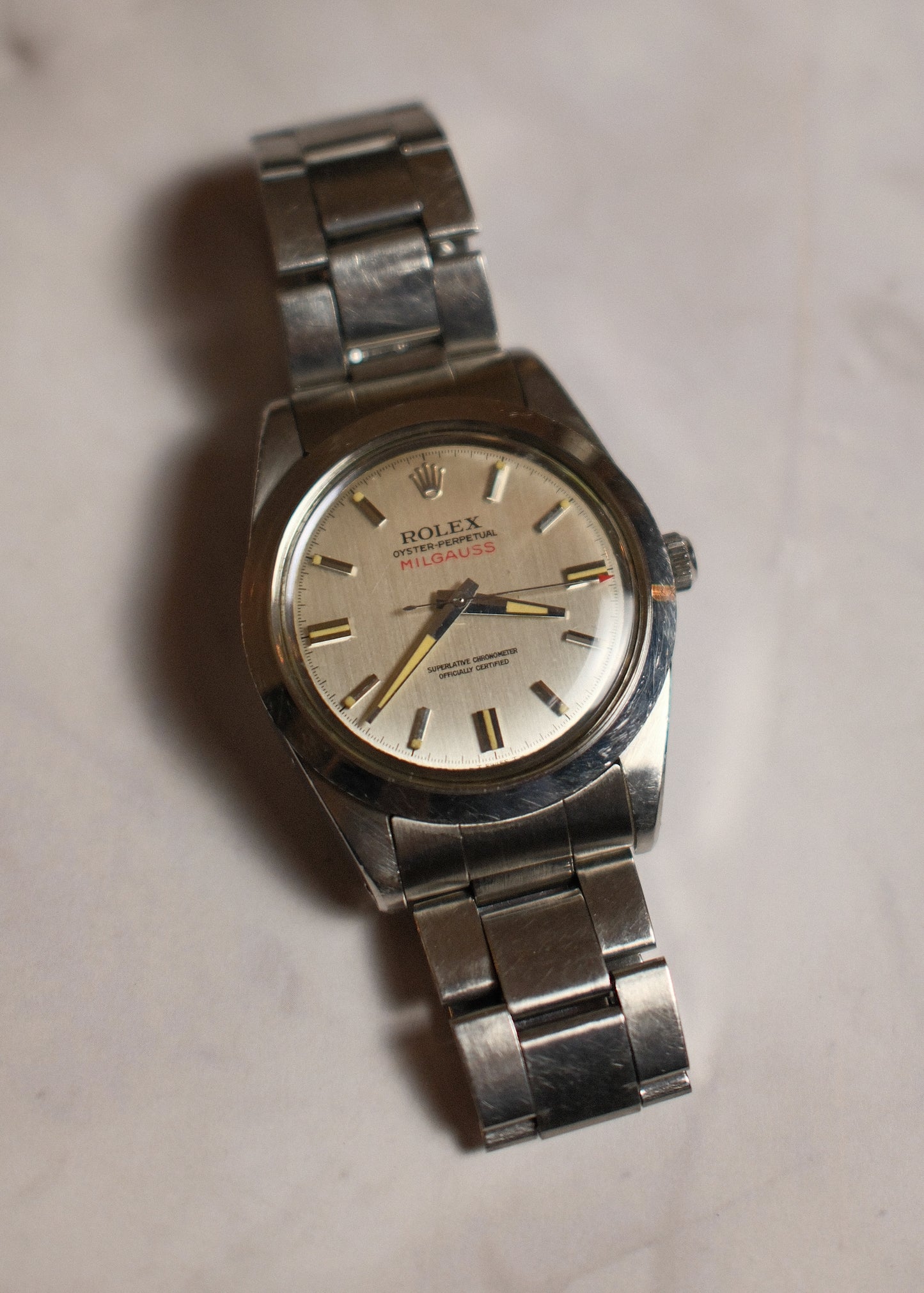 Rolex Milgauss 1019 Full Steel Silver Dial 1970 (Unpolished/Serviced)