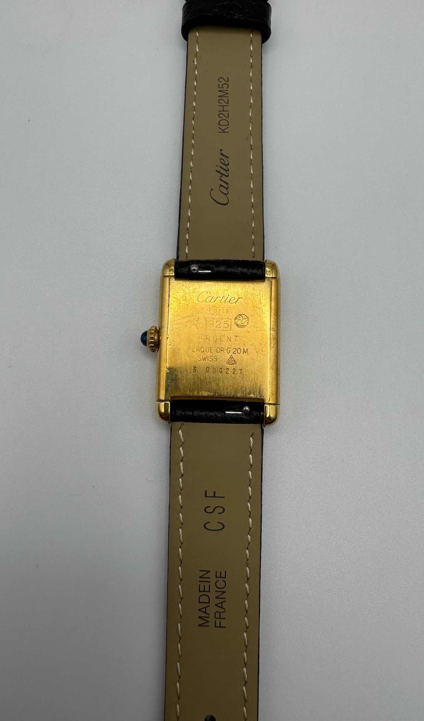 Cartier Tank Vermeil Manual Winding with Blue Dial