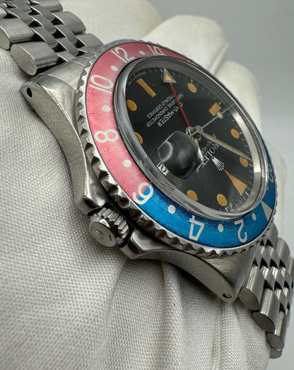 Rolex GMT-Master 1675 Mark V Pumpkin Dial & Hands with Faded Pepsi Insert