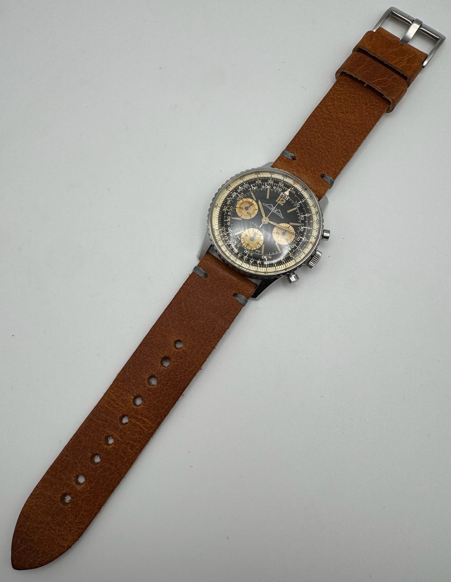 Breitling Navitimer 806 AOPA Chronograph Steel Heavy Patina Gilt Dial (Unpolished/Serviced)