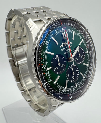 Breitling Navitimer 1 B01 Chronograph 46 Full Steel Green Dial (Full-Set/Mint)