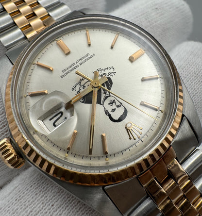 Rolex Datejust 1601 Steel/Rose Gold "Hafez El Assad" Silver Dial Unique Piece 1969
