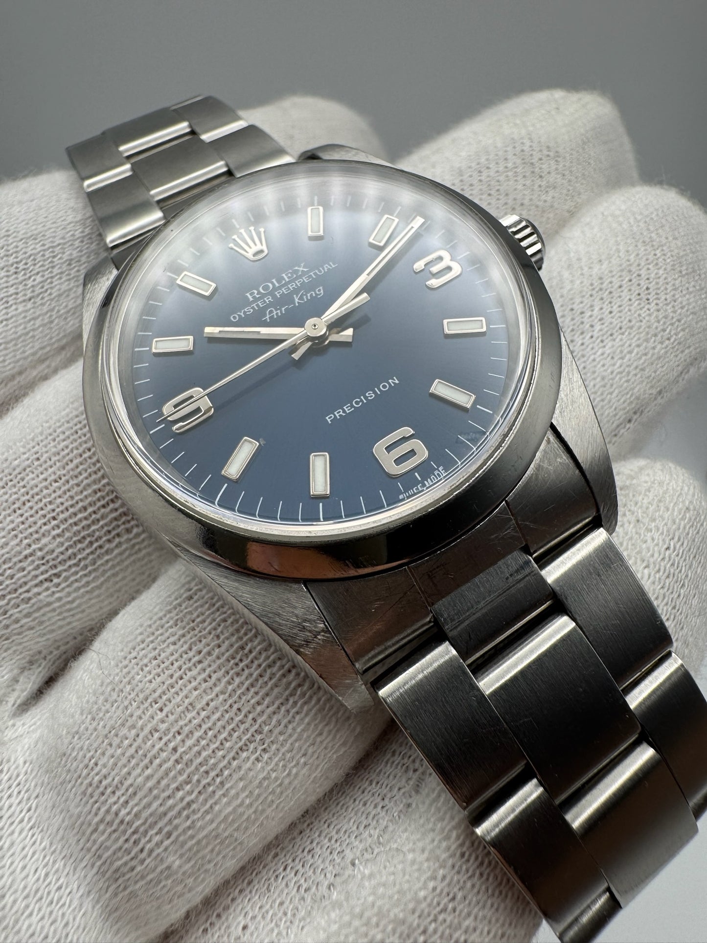 Rolex Air King Steel 34 Blue Dial (Unpolished)