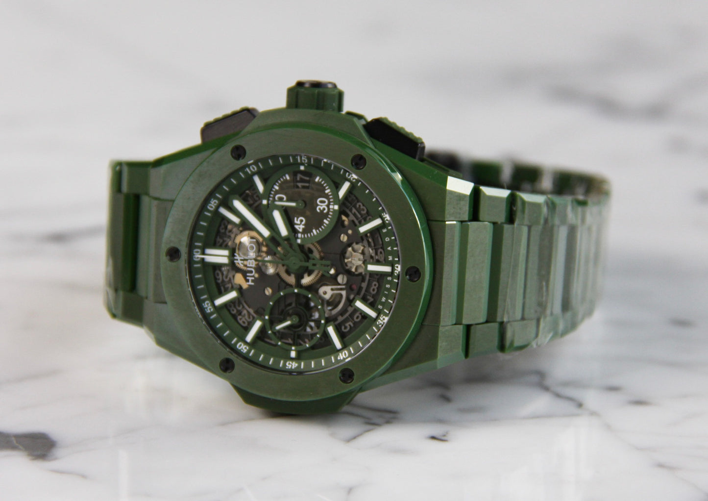 Hublot Big Bang Unico Full Green Ceramic 42 Skeleton Dial Limited Edition 250pcs 2022 (Papers/Mint)