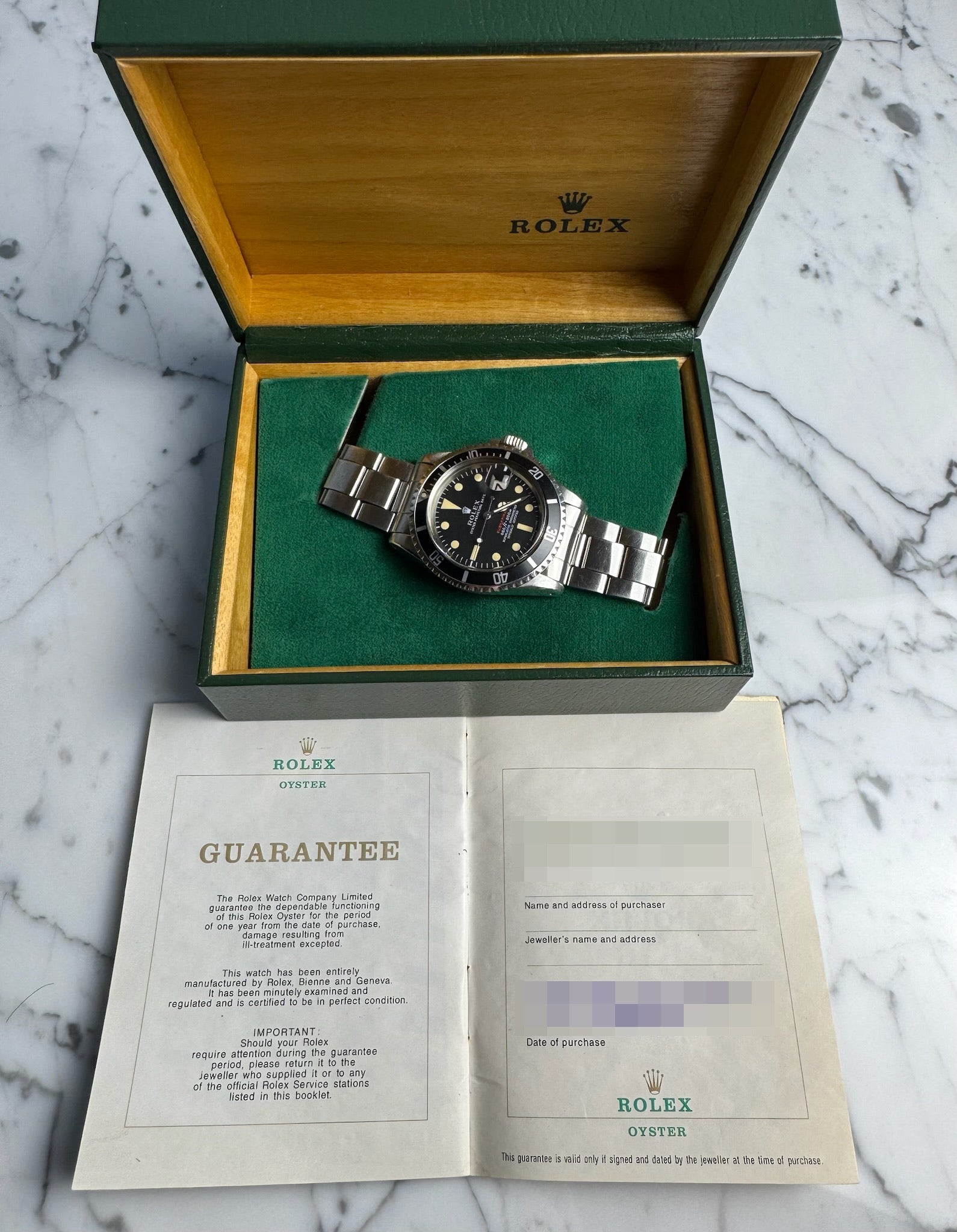 Rolex Submariner Date 1680 Red Yellow Patina 1970 (Full-Set