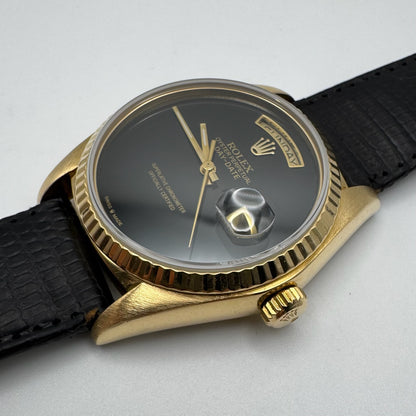 Rolex Day-Date 36 Yellow Gold Aftermarket Onyx Dial 1979 (Serviced)