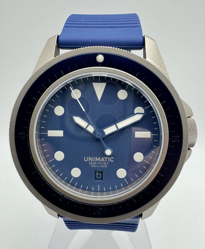 Unimatic Modello Uno Diver Blasted Titanium Blue Dial Limited Edition 500pcs (Full-Set/Unworn)
