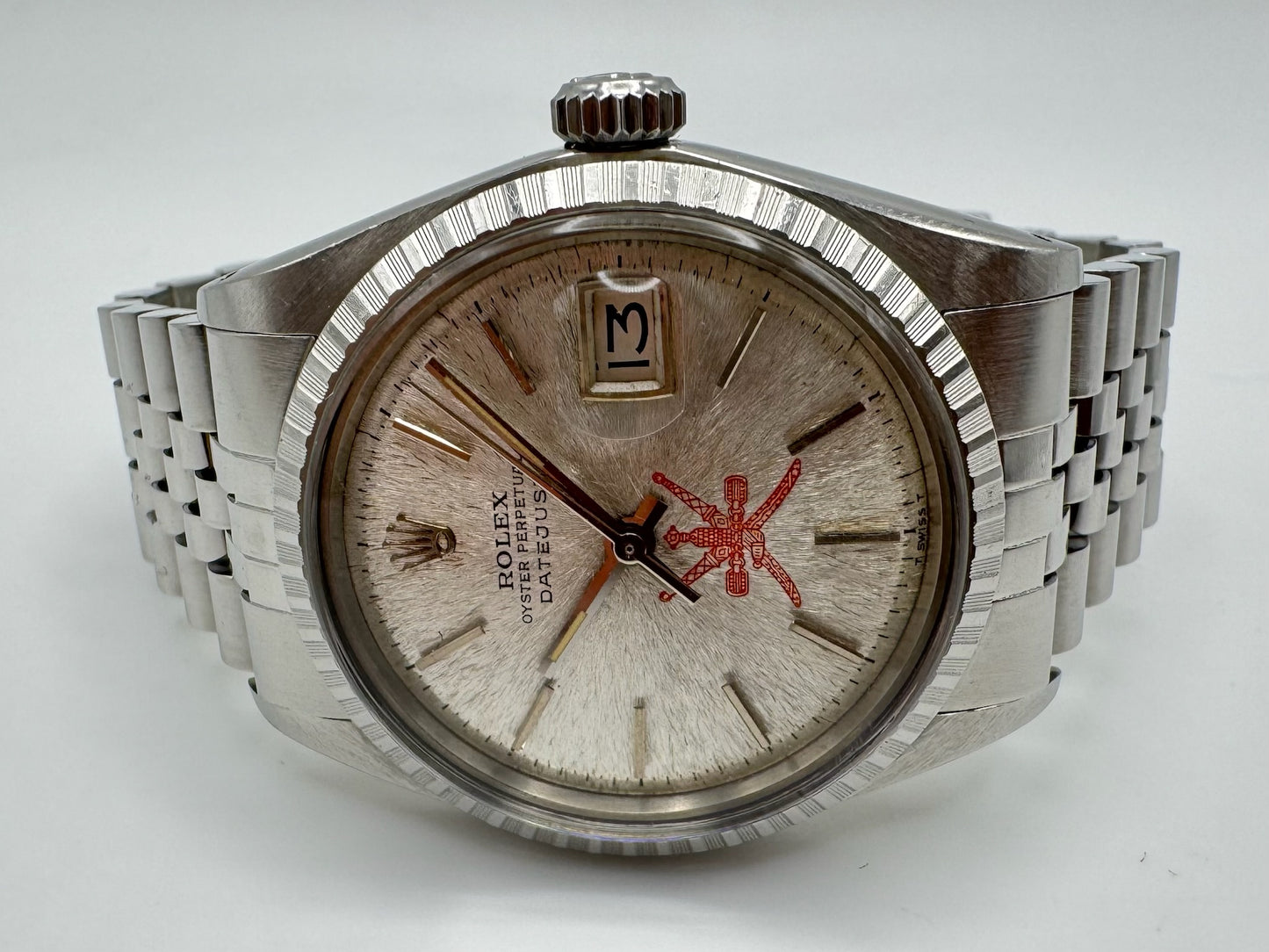 Rolex Datejust 1603 Etched Dial Red “Khanjar” Logo (Unpolished)