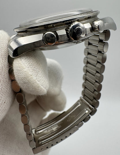 Omega Speedmaster Professional Moonwatch Full Steel Ghost Bezel Yellow Patina Step Dial 1969 (Serviced)