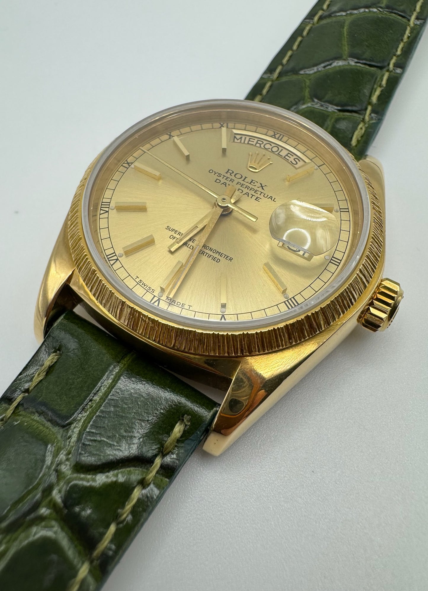 Rolex Day-Date 36 Yellow Gold “Bark Finish” Spanish