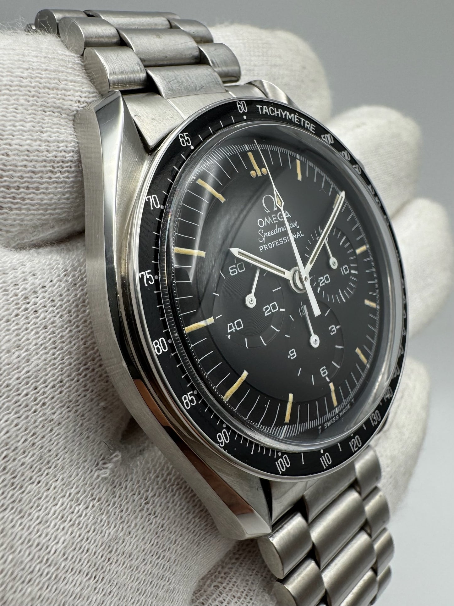 Omega Speedmaster Professional Moonwatch Full Steel Tritium Nice Patina Top Condition 1969
