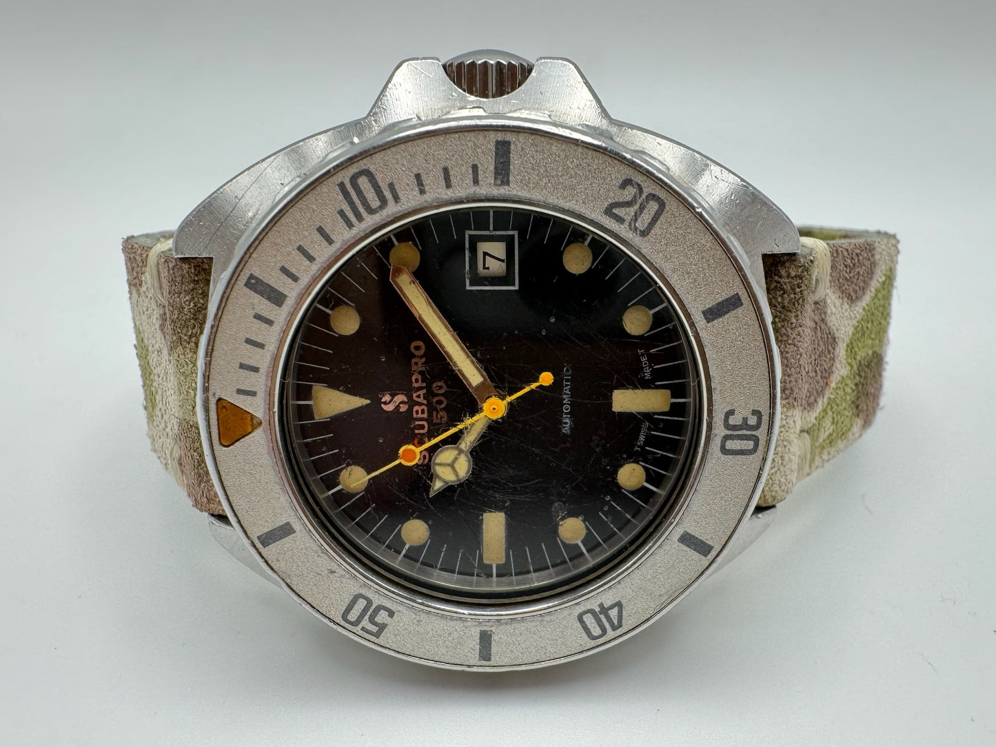 Scubapro Vintage 1970’s Diver Steel Black Tritium Dial Automatic (Serviced)