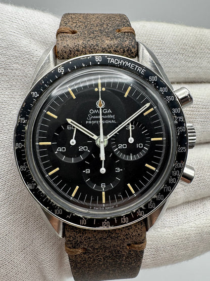 Omega Speedmaster Professional Moonwatch Steel Step Dial Yellow Patina 1969 (Serviced)