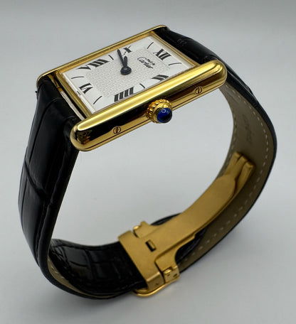 Cartier Tank Vermeil Gold Plated White Dial (Mint)