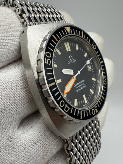 Omega Seamaster Baby Ploprof Full Steel Mesh Bracelet Yellow Patina (Unpolished/Serviced)