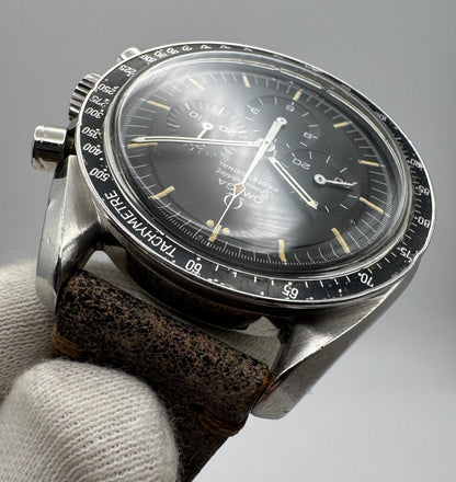 Omega Speedmaster Professional Moonwatch Steel Step Dial Yellow Patina 1969 (Serviced)