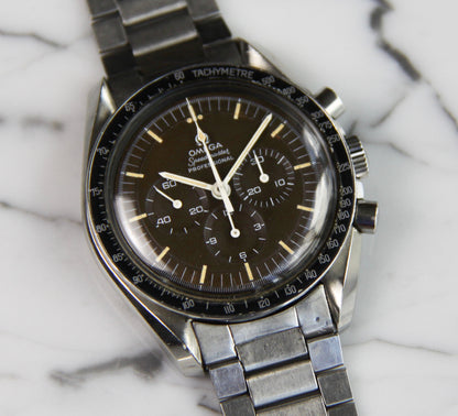 Omega Speedmaster Professional Moonwatch 145.022-69ST Caramel Tropical Dial Yellow Patina 1969 (Full-Set/Unpolished/Serviced)