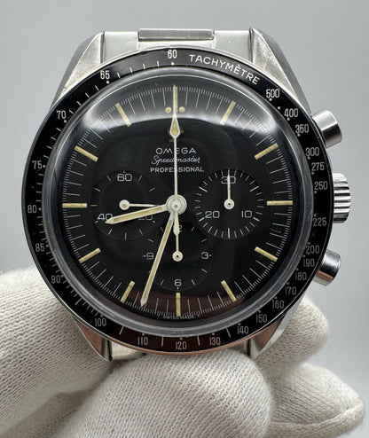 Omega Speedmaster Professional Moonwatch Chronograph Cal. 321 Full Steel Heavy Patina Original Owner 1965 (Unpolished)