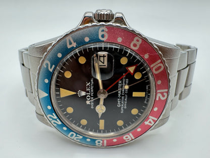 Rolex GMT-Master 1675 Fat Font Red Back Pepsi Insert Mark IV All Red GMT Hand