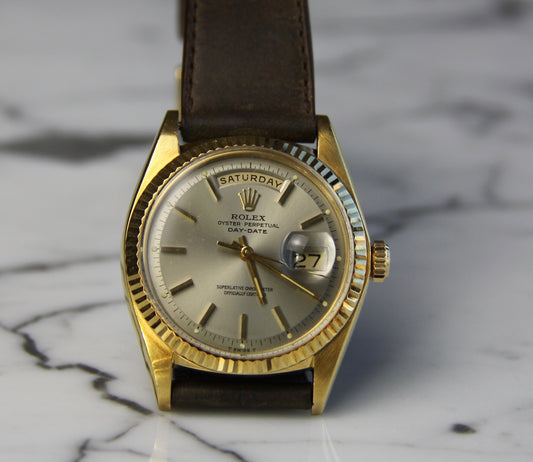 Rolex Day-Date 36 18K Yellow Gold Head Very Rare Dark Grey Dial 1973 (Serviced)