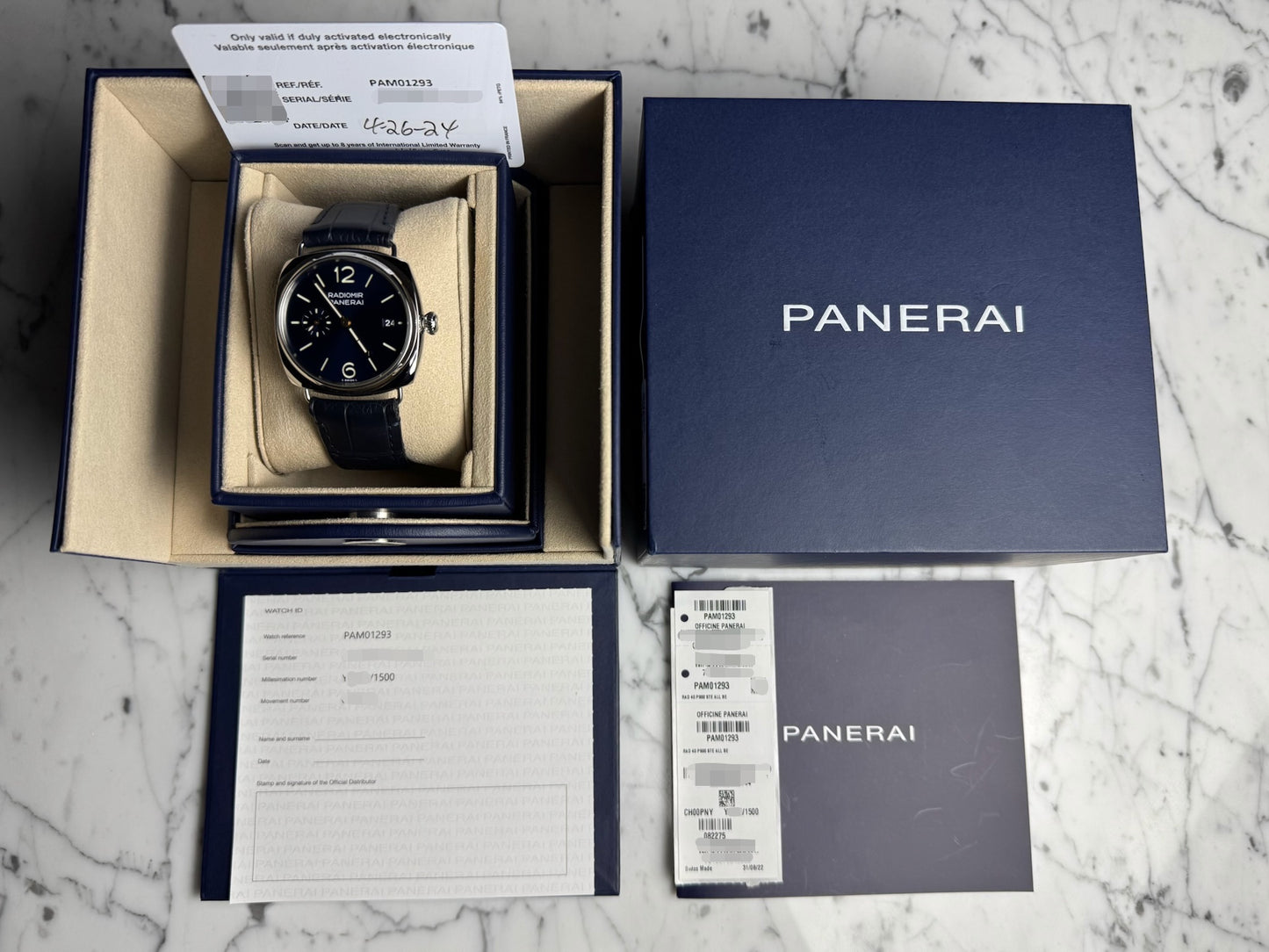 Panerai Radiomir 40 Quaranta Blue Dial 2024 (Full-Set/Warranty/Unworn)