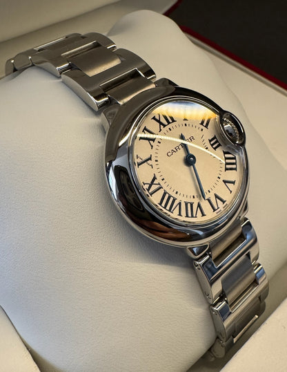 Cartier Ballon Bleu 28 Lady Quartz Full Steel 2009 (Full-Set/Mint)