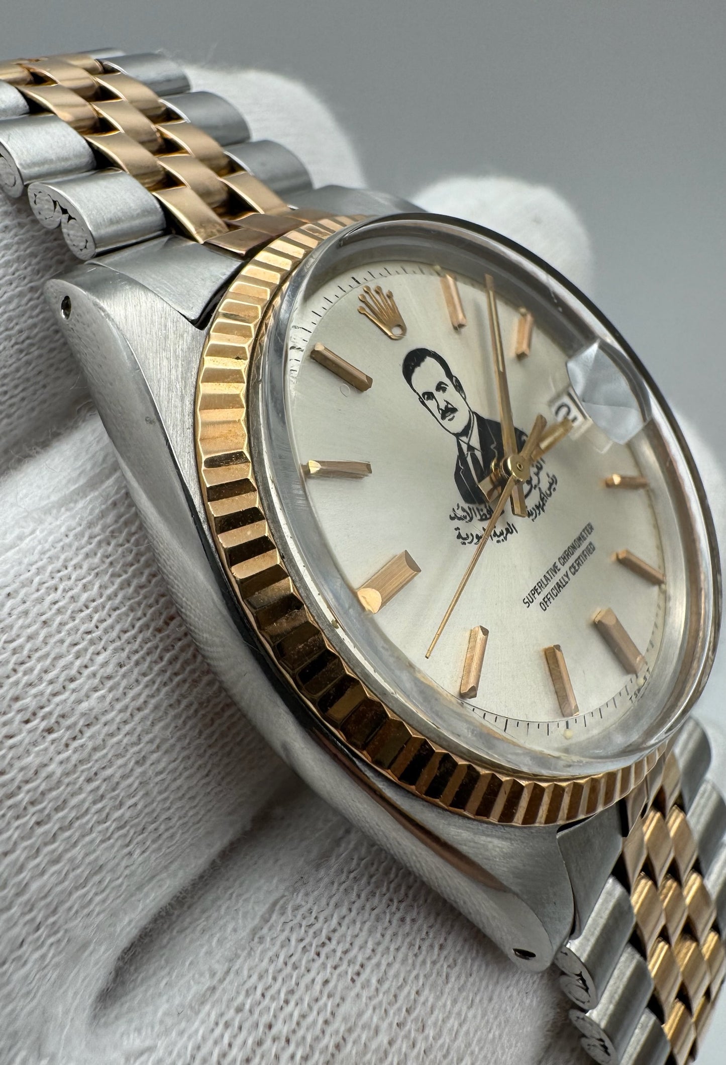 Rolex Datejust 1601 Steel/Rose Gold "Hafez El Assad" Silver Dial Unique Piece 1969