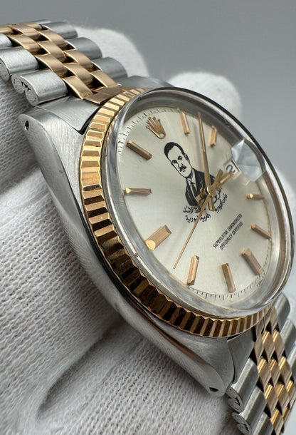 Rolex Datejust 1601 Steel/Rose Gold "Hafez El Assad" Silver Dial Unique Piece 1969