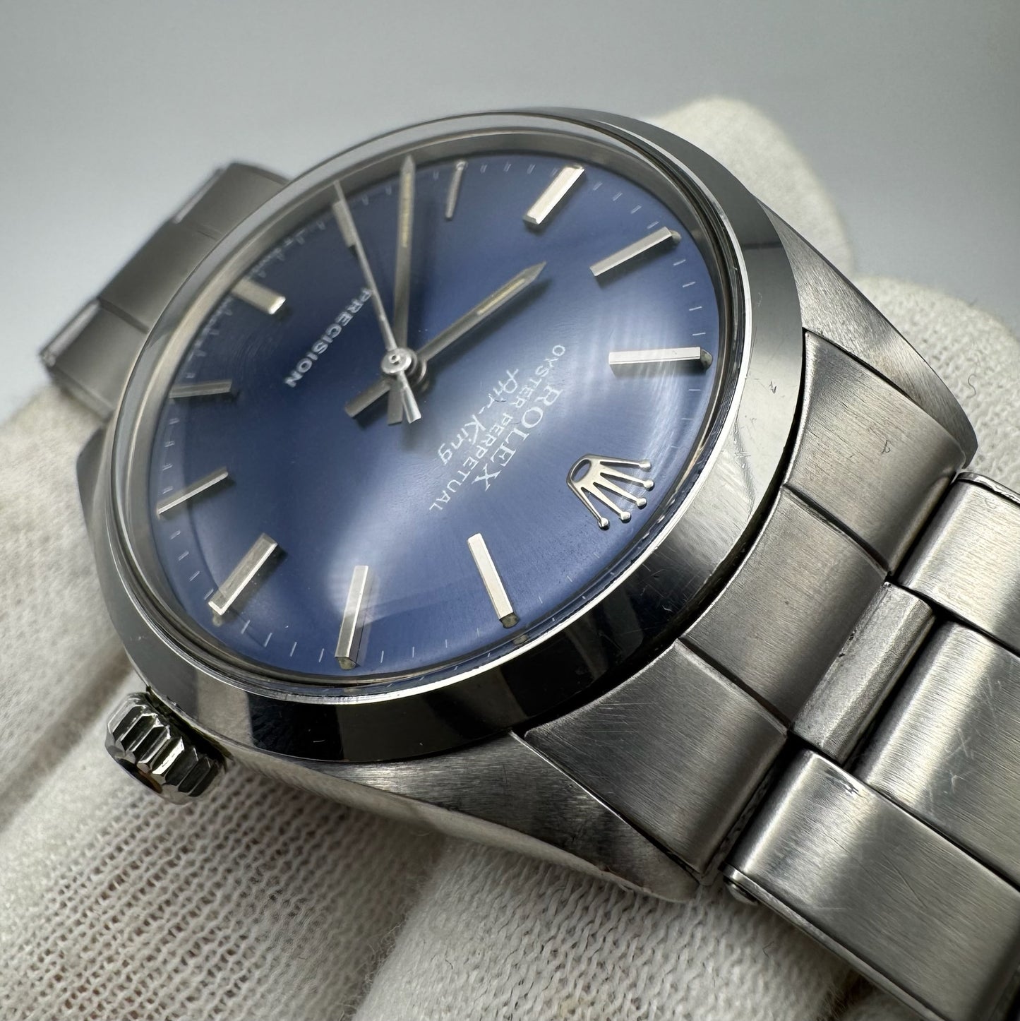 Rolex Air King Full Steel Oyster Riveted Bracelet Blue Dial 1972