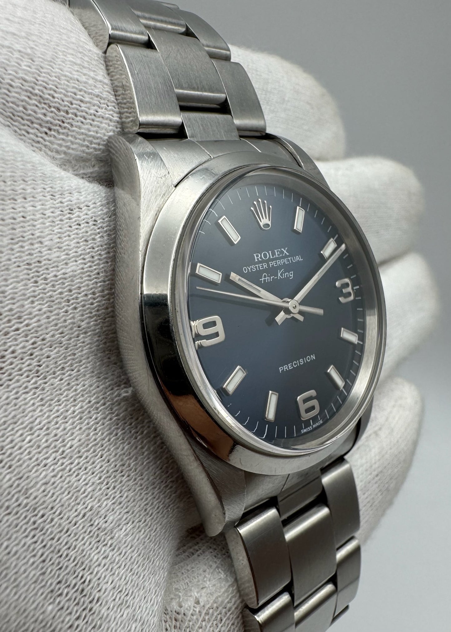 Rolex Air King Steel 34 Blue Dial (Unpolished)