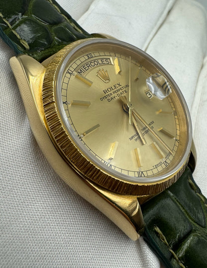 Rolex Day-Date 36 Yellow Gold “Bark Finish” Spanish