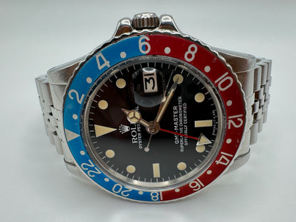 Rolex GMT-Master 1675 Steel Jubilee Faded Turquoise Pepsi Insert 1971 (Unpolished)