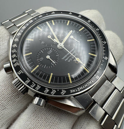 Omega Speedmaster Professional Moonwatch Chronograph Cal. 321 Full Steel Heavy Patina Original Owner 1965 (Unpolished)