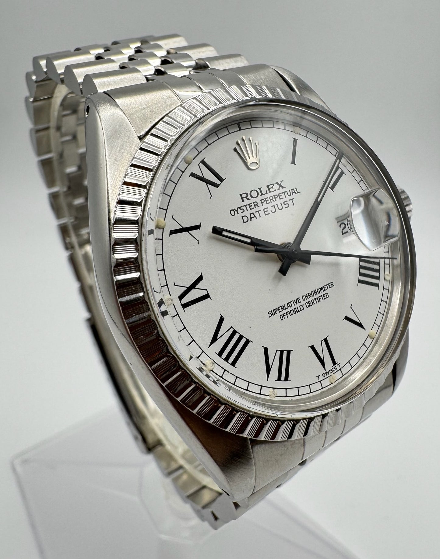 Rolex Datejust 36 Full Steel Jubilee with White Buckley Dial 1982