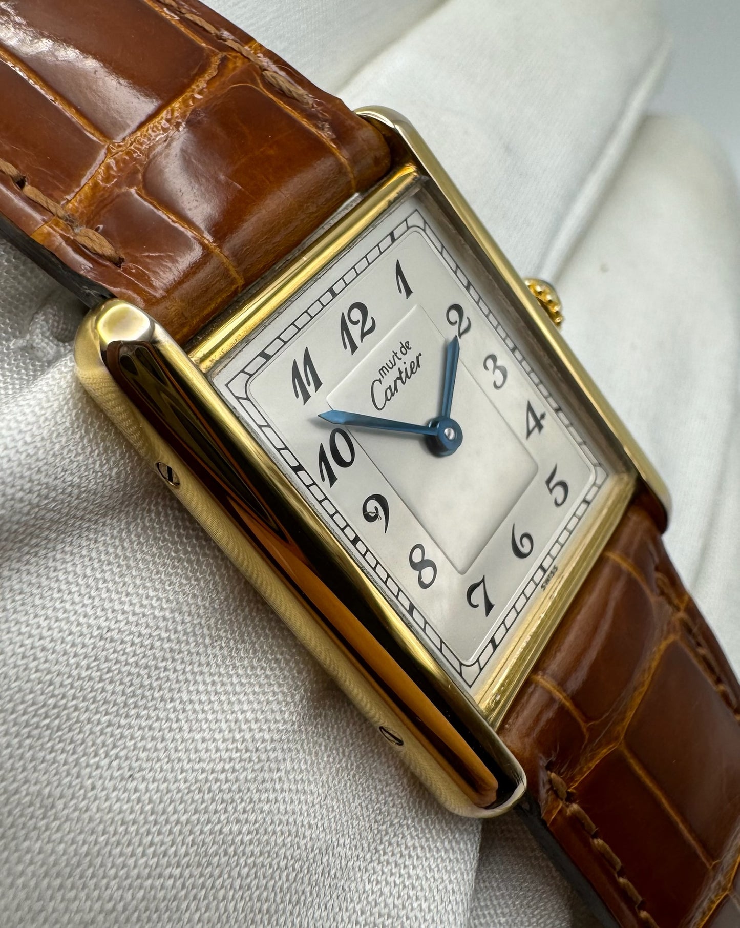 Cartier Tank Vermeil Gold Plated with Breguet Numerals (Mint)