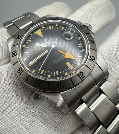 Rolex Explorer II 1655 Steve Mc Queen 1655 Full Steel Yellow Patina MK1 Straight Hand 1972 (Box/Mint/Serviced)