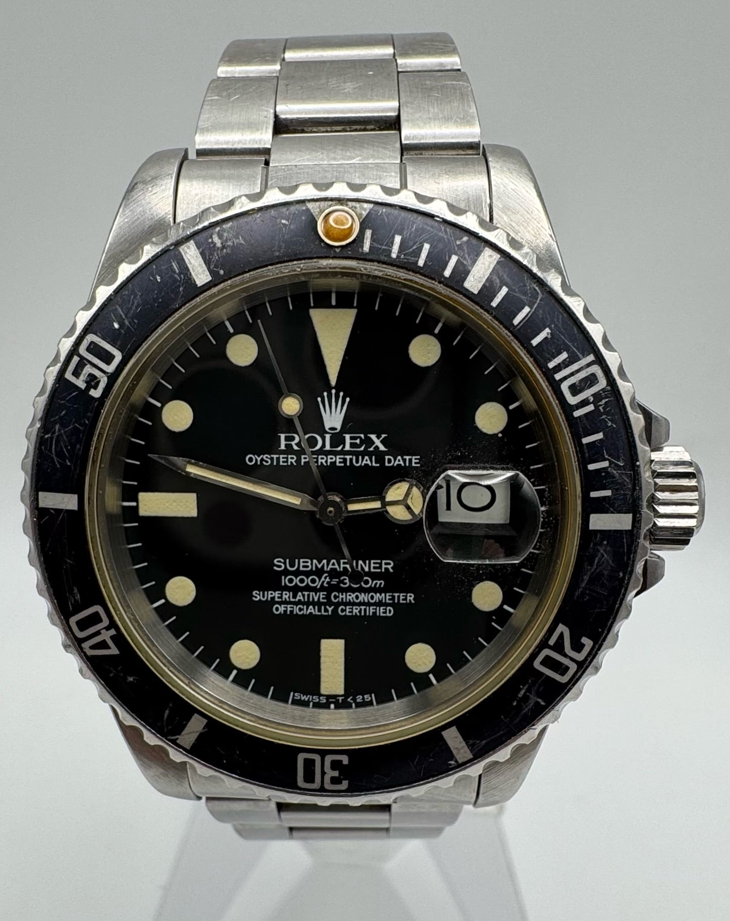 Rolex Submariner Date 16800 Full Steel Matte Dial Ghost Insert Original Owner 1982 (Full-Set/Unpolished/Serviced)