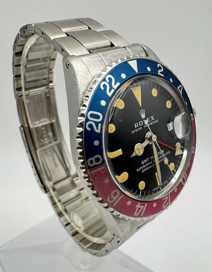 Rolex GMT-Master 1675 MK2 Yellow Patina Faded Red Back Pepsi Bezel 1972 (Unpolished/Serviced)