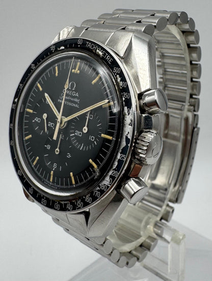 Omega Speedmaster Professional Moonwatch Full Steel Yellow Patina Original Step Tritium Dial (Unpolished)