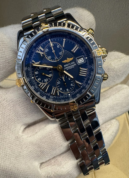 Breitling Crosswind Chronograph Two-Tone Blue Dial (Serviced)