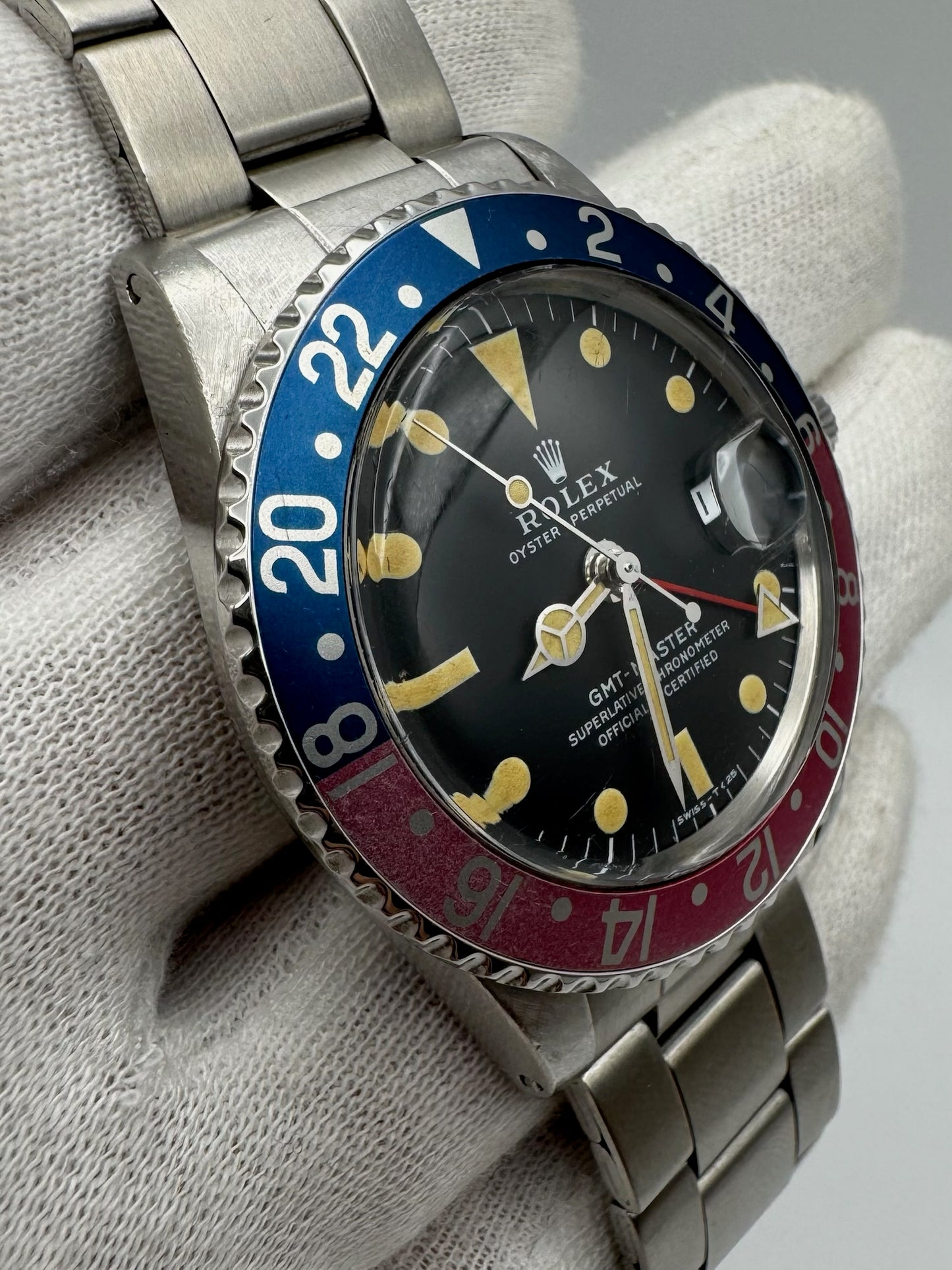 Rolex GMT-Master 1675 MK2 Yellow Patina Faded Red Back Pepsi Bezel 1972 (Unpolished/Serviced)