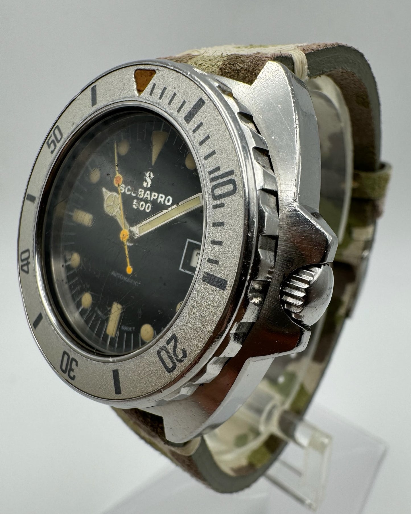 Scubapro Vintage 1970’s Diver Steel Black Tritium Dial Automatic (Serviced)