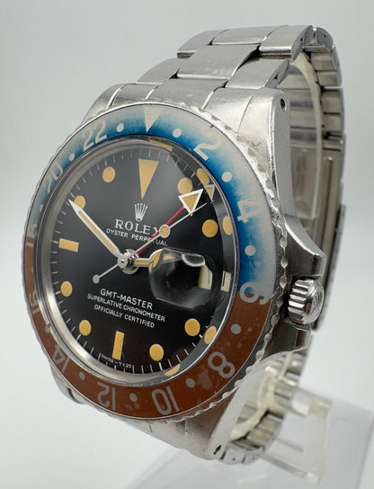 Rolex GMT-Master 1675 MK1 Long E Pumpkin Patina Faded Red Back Insert 1968 (Full-Set/Unpolished)