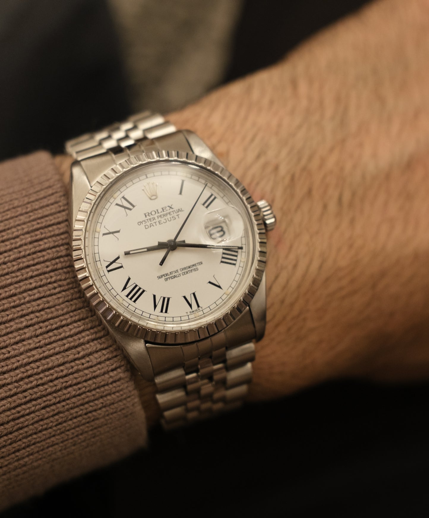 Rolex Datejust 36 Full Steel Jubilee with White Buckley Dial 1982