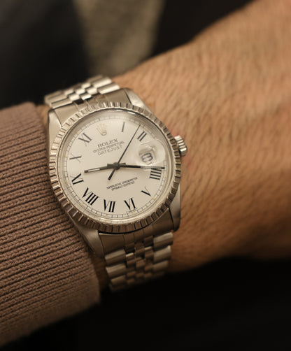 Rolex Datejust 36 Full Steel Jubilee with White Buckley Dial 1982